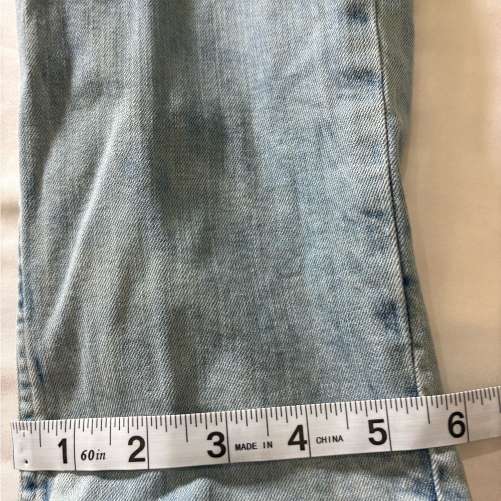 &Denim Skinny Low Waist Jeans Mens 34x32 Distressed Light Wash - Picture 9 of 13